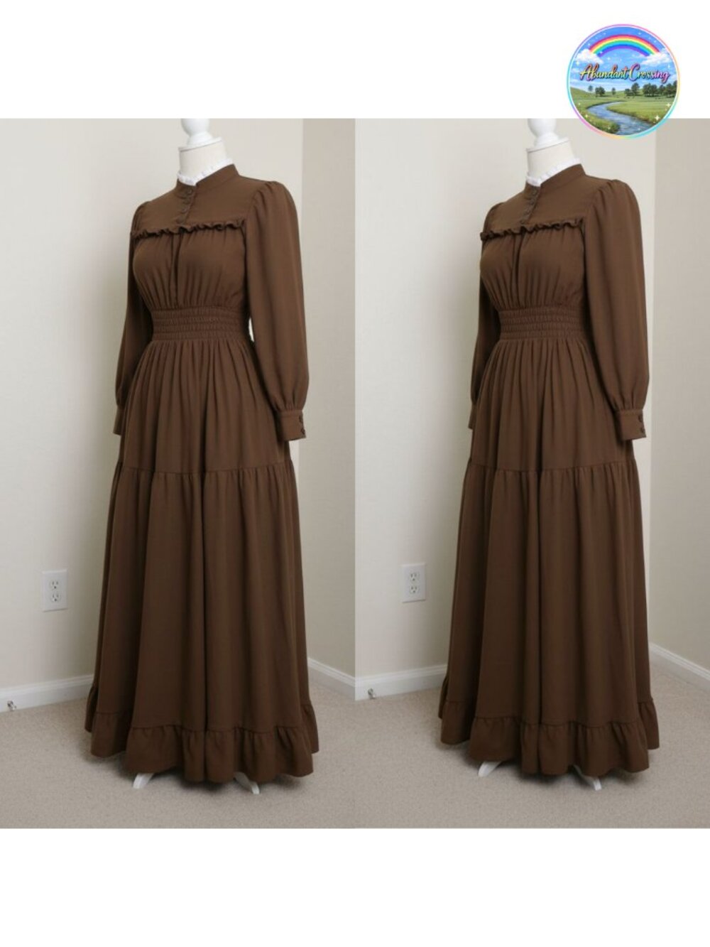 Victorian Edwardian Long Sleeve Dress Renaissance Medieval Costume
